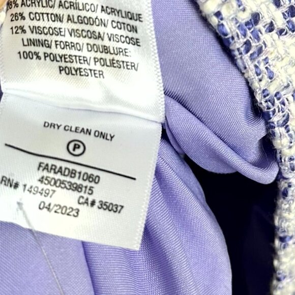 FAVORITE DAUGHTER  The Dasha Houndstooth Check Top in Lilac Tweed Size US 10 - Picture 8 of 14